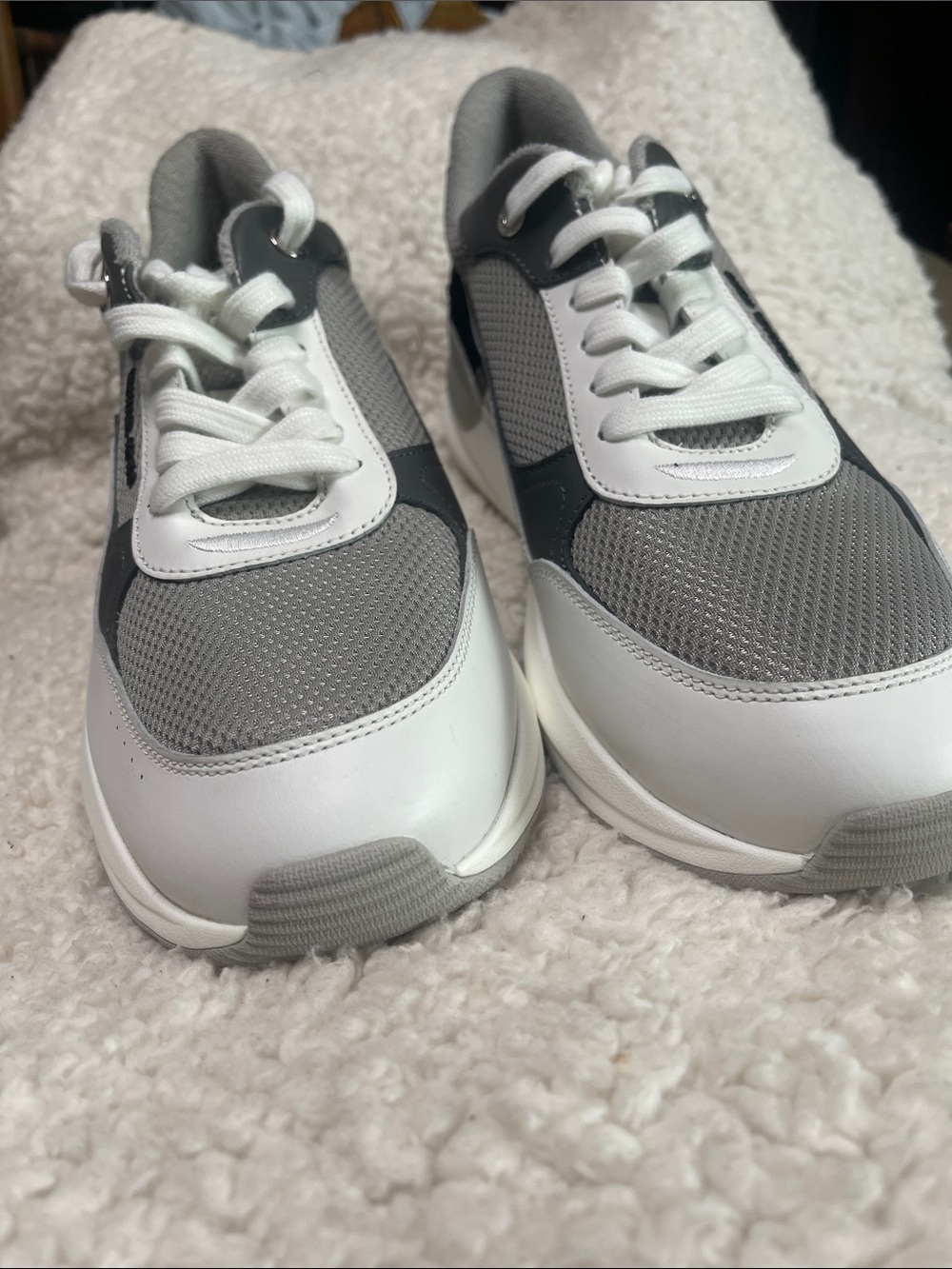 MICHAEL Michael Kors Men's White & Gray Mesh Leather Sneakers